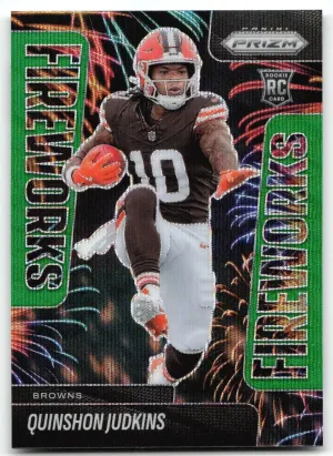 Quinshon Judkins RC 2025 Panini Prizm Fireworks Green Wave Browns