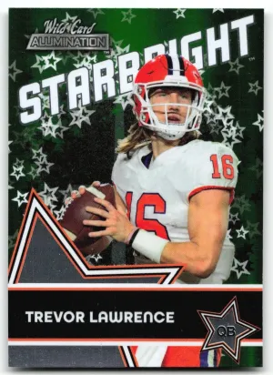 Trevor Lawrence 2021 Wild Card Alumination Starbright Green Tigers