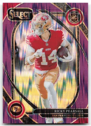 Ricky Pearsall Rookie 2024 Panini Select Purple Prizm Shock #/360 49ers