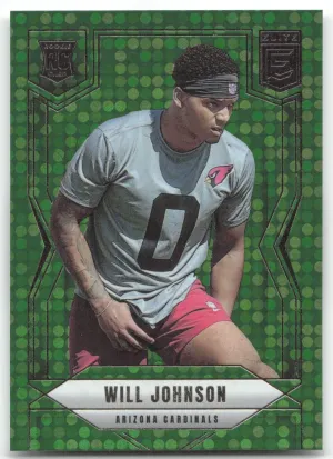 Will Johnson Rookie 2025 Donruss Elite Green Disco Arizona Cardinals