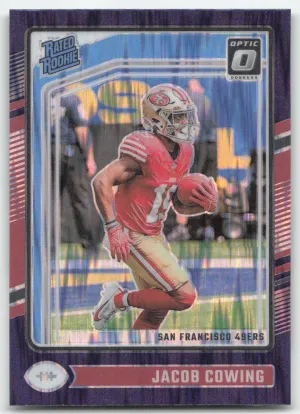 Jacob Cowing 2024 Donruss Optic Purple Shock San Francisco 49ers