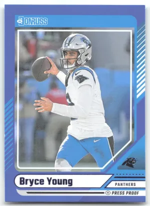Bryce Young 2024 Donruss Press Proof Blue Carolina Panthers