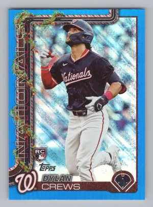 Dylan Crews Rookie 2025 Topps Holiday Blue Metallic Glitter Holiday Nationals