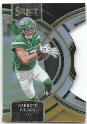 Garrett Wilson 2023 Panini Select Black and Green Prizms Die Cuts New York Jets