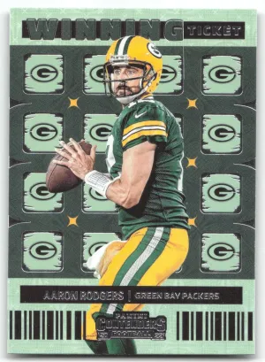 Aaron Rodgers 2022 Panini Contenders Winning Ticket Emerald Green Bay Packers