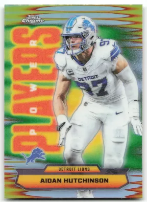 Aidan Hutchinson 2025 Topps Chrome Power Players Refractor Detroit Lions