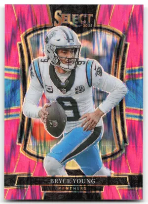 Bryce Young 2025 Panini Select Pink Prizm Shock Panthers
