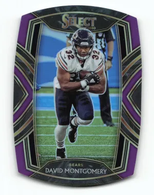David Montgomery 2020 Panini Select Purple Prizm Die Cut Chicago Bears
