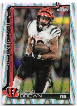 Chase Brown 2025 Topps Chrome Ray Wave Refractor Cincinnati Bengals