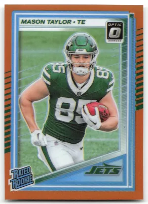 Mason Taylor RC 2025 Donruss Optic Orange #/299 Jets