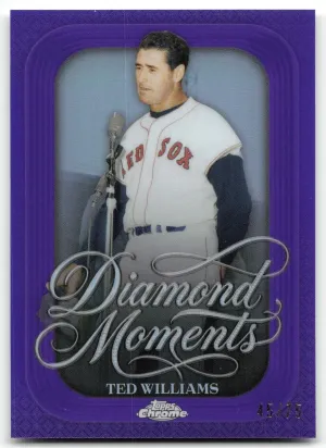 Ted Williams 2026 Topps Chrome Diamond Moments Purple Refractors #/75 Red Sox