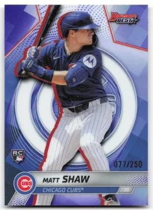 Matt Shaw 2025 Bowman's Best Purple Refractors #/250 Chicago Cubs
