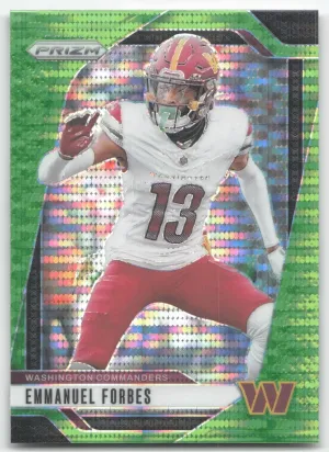 Emmanuel Forbes 2024 Panini Prizm Neon Green Pulsar Washington Commanders