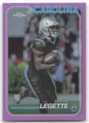 Xavier Legette Rookie 2024 Topps Chrome Pink Refractor Carolina Panthers