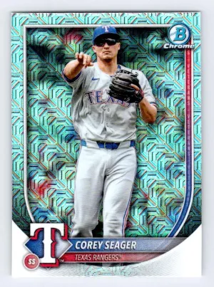 Corey Seager 2025 Bowman Chrome Mojo Refractor Rangers