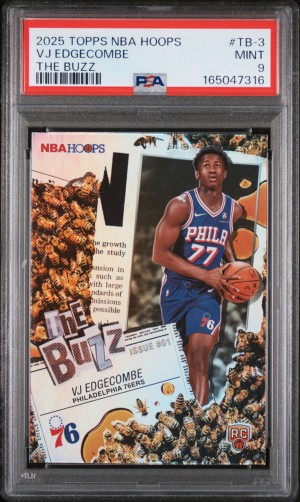 2025 Topps Nba Hoops | VJ Edgecombe | The Buzz PSA 9