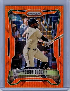 2026 Panini Prizm #98 Jackson Chourio Orange Wave Prizm #/49