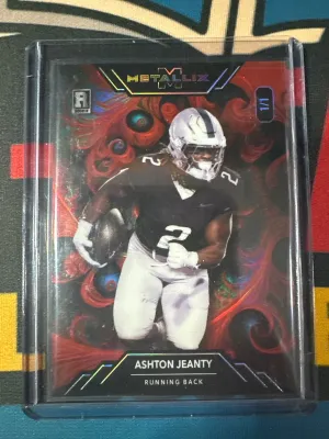 2025 Wild Card Metallix #WMFA-AJ Ashton Jeanty Fractal Wave Red #/1