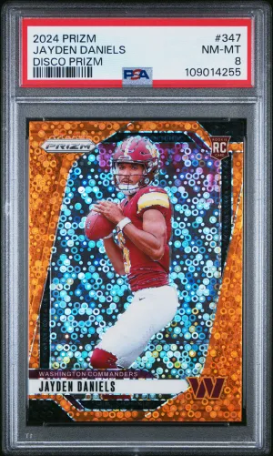 2024 Panini Prizm Jayden Daniels Disco Rookie PSA 8
