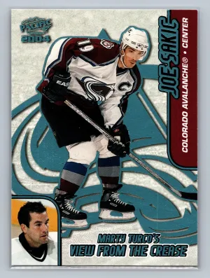 2003-04 Pacific Marty Turco's View From the Crease JOE SAKIC #3 NM