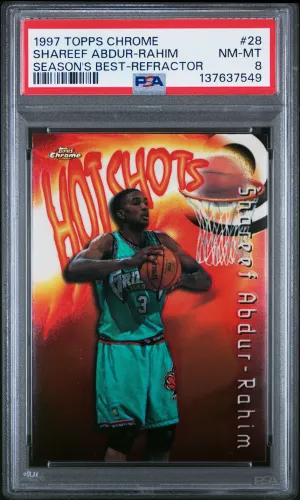 1997 Topps Chrome Season's Best Refractor Shareef Abdur-Rahim #28 PSA 8