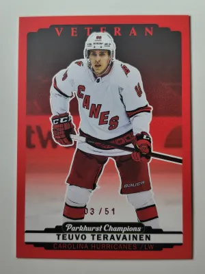 2022-23 Upper Deck Parkhurst Champions Teuvo Teravainen Red /51 #131