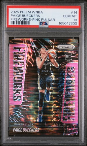 2025 Panini Prizm Wnba Fireworks Paige Bueckers Fireworks-Pink Pulsar PSA 10 15/75