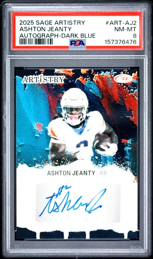 2025 Sage Artistry Autographs Ashton Jeanty Autograph-Dark Blue