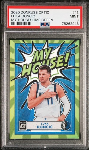 2020 Panini Donruss Optic My House! Luka Doncic My House!-Lime Green PSA 9
