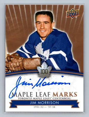 2017 Upper Deck Toronto Maple Leafs Centennial Marks JIM MORRISON AUTO #MLM-JI