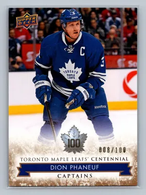 2017 UD Toronto Maple Leafs Centennial Captains DION PHANEUF #109 NM #/100