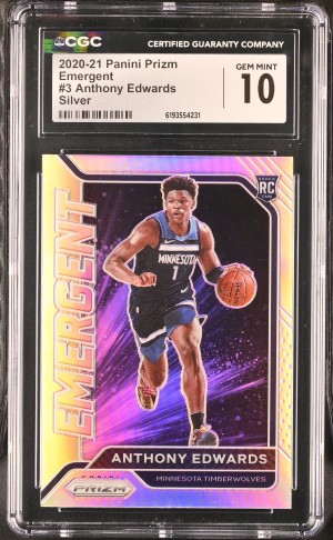 2020-21 Panini Prizm Emergent #3 Anthony Edwards CGC 10