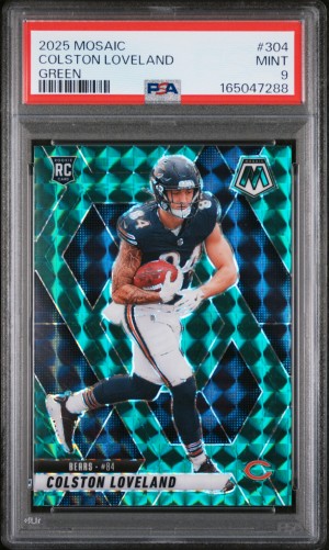 2025 Panini Mosaic Colston Loveland Green PSA 9