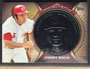 2013 Topps Johnny Bench Proven Mettle Coins Wrought Iron /50 #PMC-JB Reds