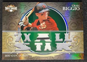 2013 Topps Triple Threads Craig Biggio Relics Emerald /18 #TTR-CBI2 Astros