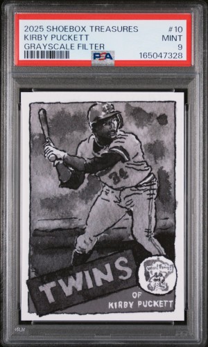 2025 Topps Shoebox Treasures Kirby Puckett Grayscale Filter PSA 9 60/75