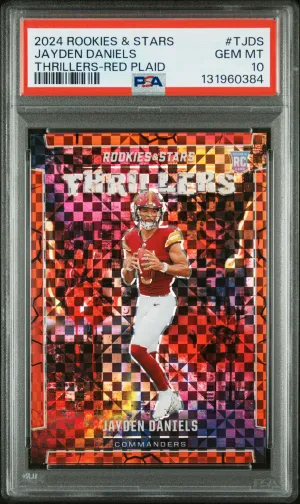 2024 Panini Rookies & Stars Jayden Daniels Thrillers red Plaid PSA 10 #TJDS