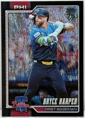 2025 Topps Series 1 #250 Bryce Harper Black Sand Glitter /10