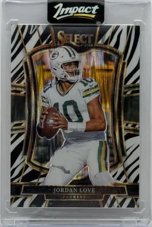 2025 Panini Select Premier #168 Jordan Love Zebra Prizm SP