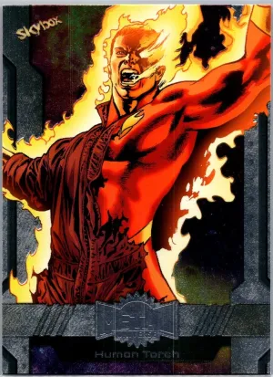2024 SkyBox Metal Universe Marvel Avengers #34 Human Torch