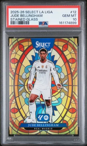 2025-2026 Panini Select La Liga Stained Glass Jude Bellingham PSA 10 #12