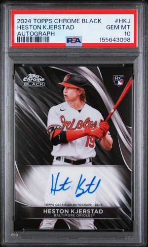 2024 Topps Chrome Black Autographs Heston Kjerstad PSA 10