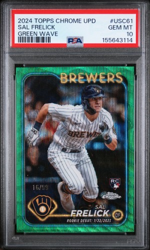 2024 Topps Chrome Update Sal Frelick Green Wave PSA 10 /99