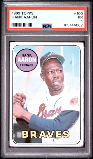 1969 Topps Hank Aaron PSA 1 #100