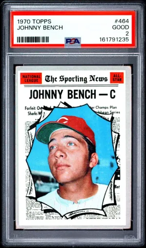 1970 Topps Johnny Bench PSA 2 #464