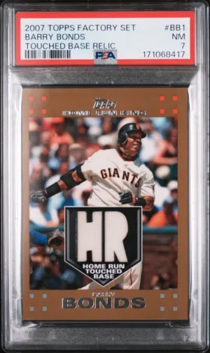2007 Topps Factory Set Barry Bonds Touched Base Relic PSA 7