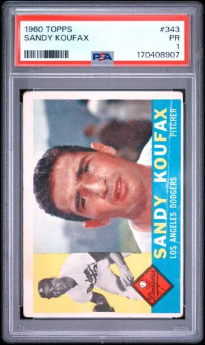 1960 Topps Sandy Koufax PSA 1 #343