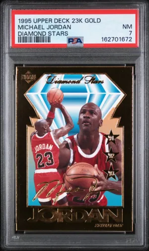1995 Upper Deck 23k Gold Michael Jordan Diamond Stars PSA 7
