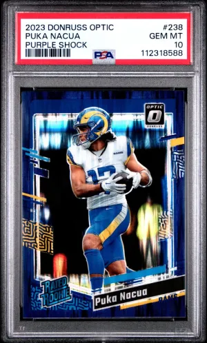 2023 Panini Donruss Optic Puka Nacua Purple Shock PSA 10 #238