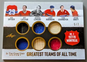🔥#/7 Dryden 6 Relic 2022-23 Leaf ITG Game Used Greatest Teams 1977-78 Montreal